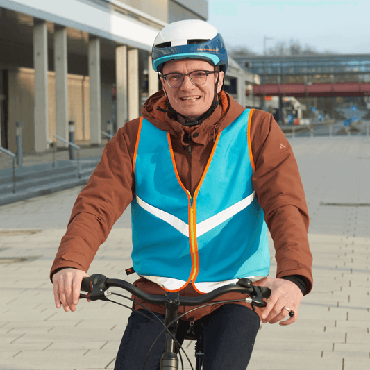 blaue Fahrrad Warnweste für Fahrradfahrer